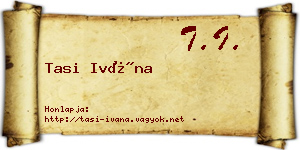 Tasi Ivána névjegykártya